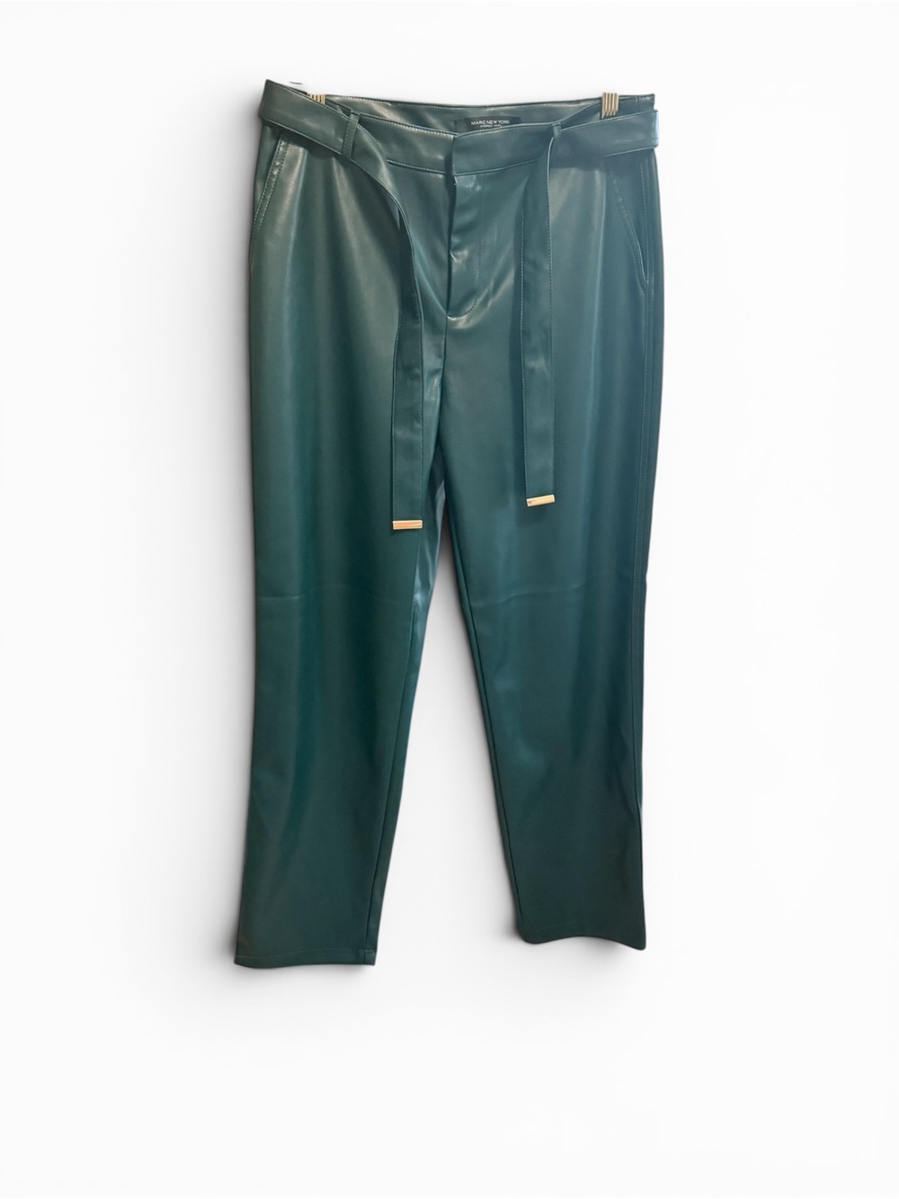 Marc New York Andrew Marc Faux Leather Belted Pants Sz 6